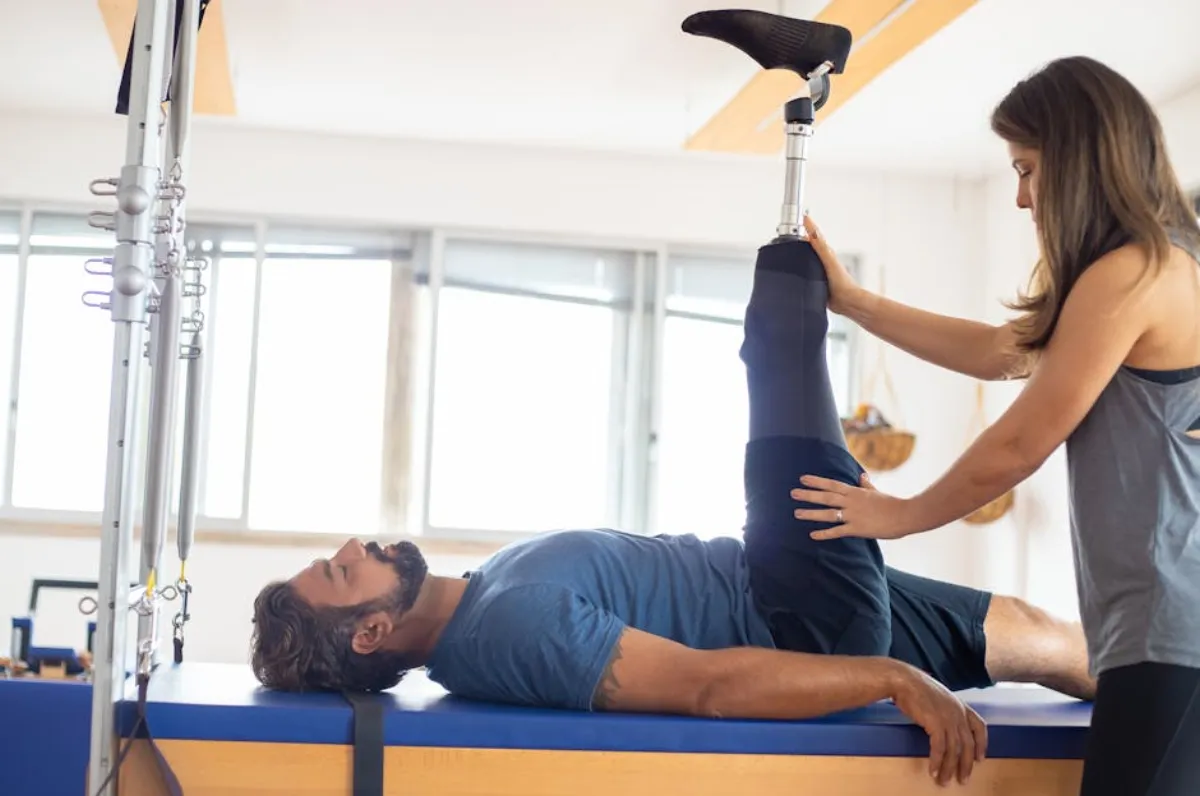 Physical therapy exercises alongside shockwave therapy treatment