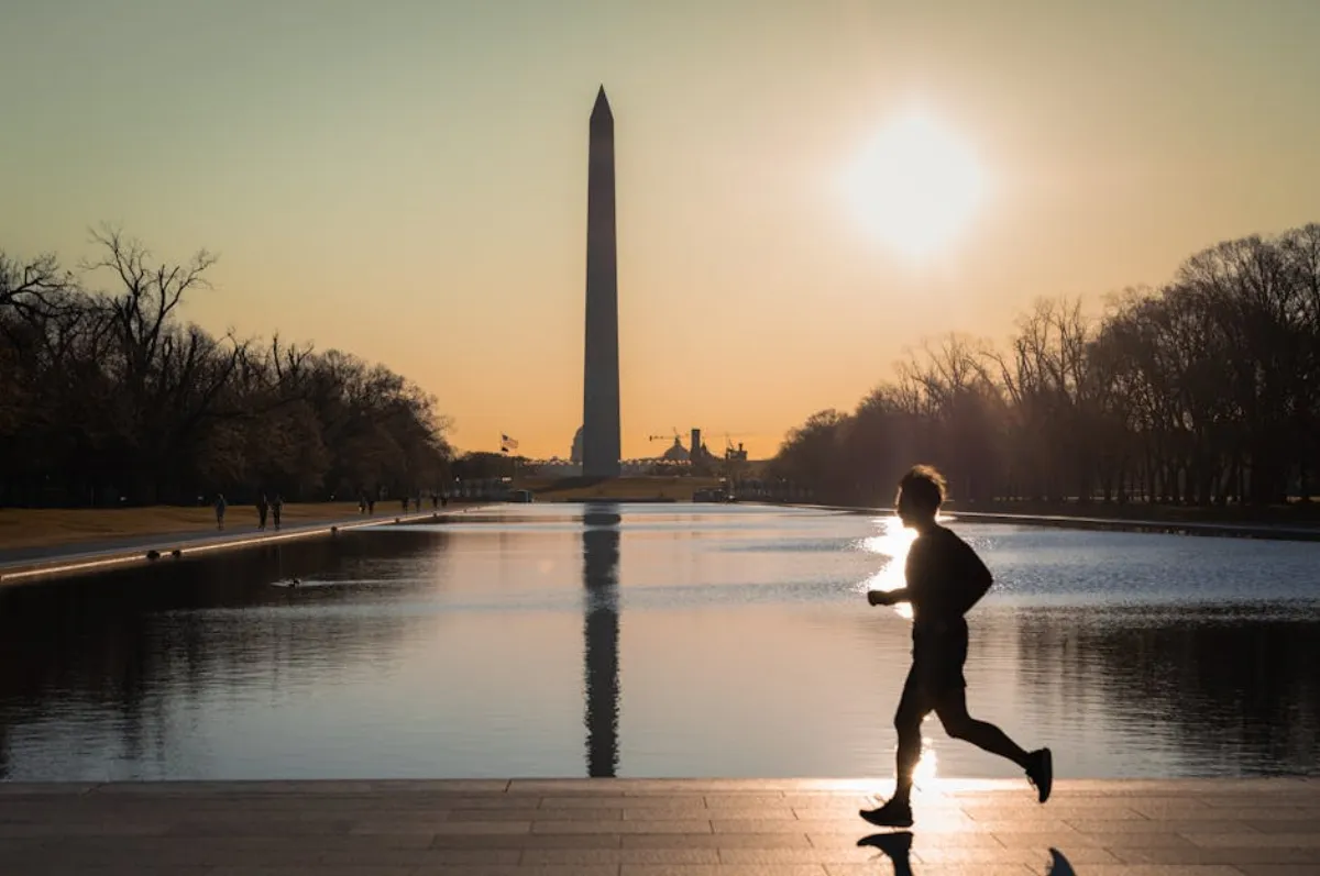 Runner near the National Mall in Washington DC